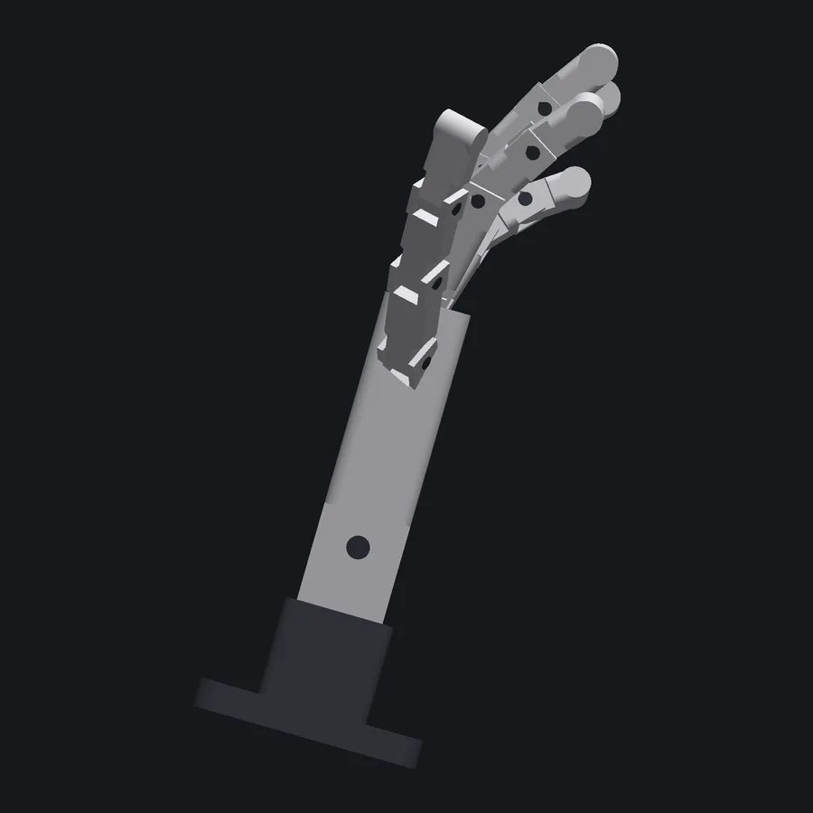 Right side view render of the robotic hand.